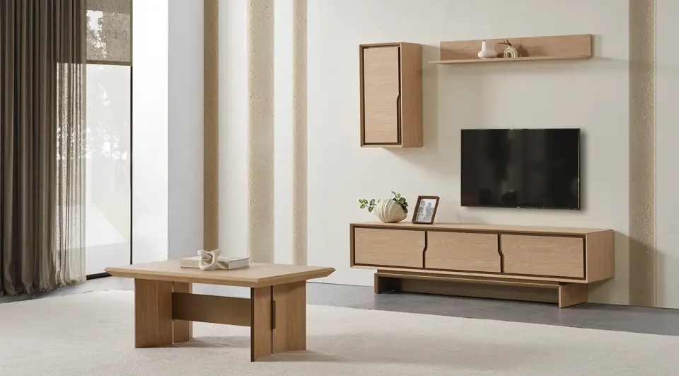 Rota Wooden Legged TV Unit