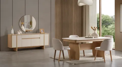 Style Wooden Leg Dining Room Set