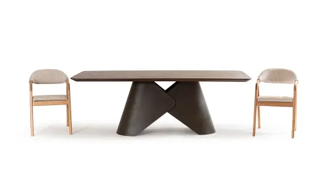 Capella Walnut Table with Metal Legs