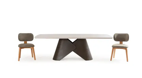 Capella Ceramic Table with Metal Legs