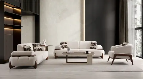Vera Wooden Leg Sofa Bed Set