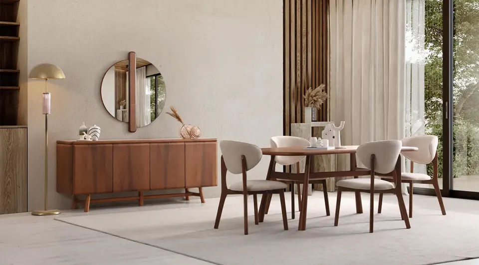 Truva Wooden Leg Dining Room Set