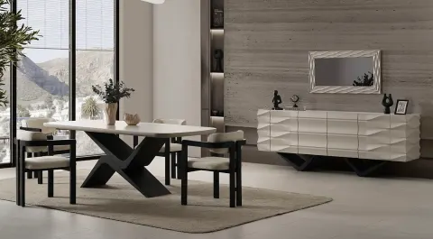 Dolunay Metal Legged Dining Room Set