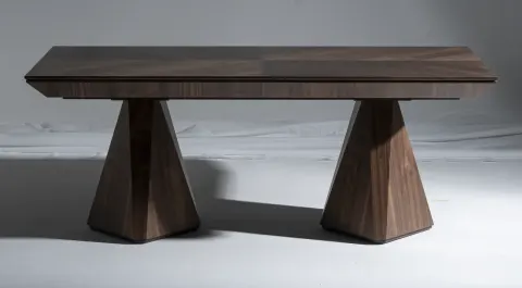 Diamond Walnut Veneer Extendable Table