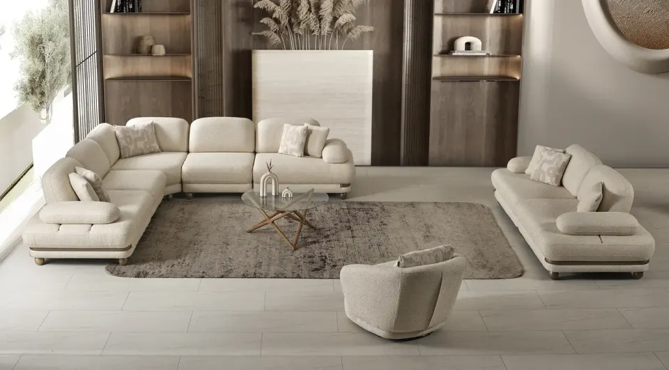 Mokka Sleeper Corner Sofa Set