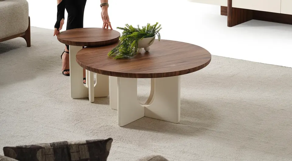 Ahuse Walnut Coffee Table Set