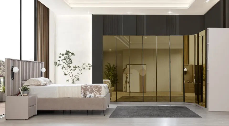 Akra Corner Wardrobe Bedroom Set