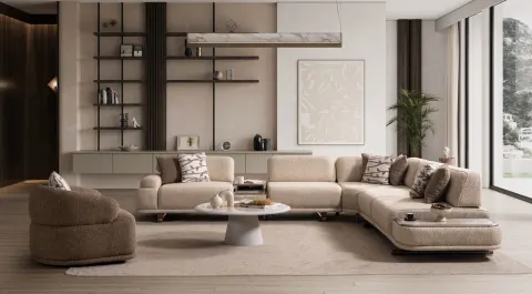 Calista Modern Corner Sofa Set