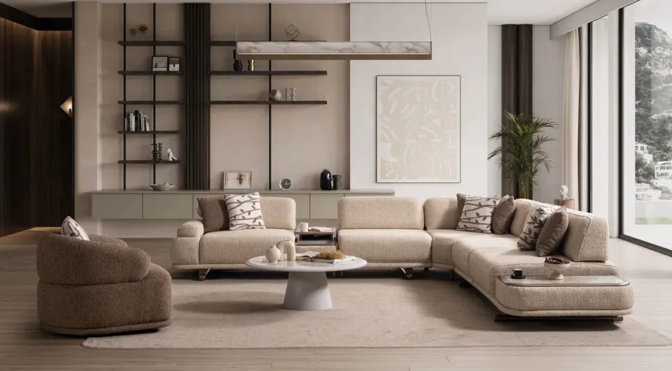 Calista Modern Corner Sofa Set