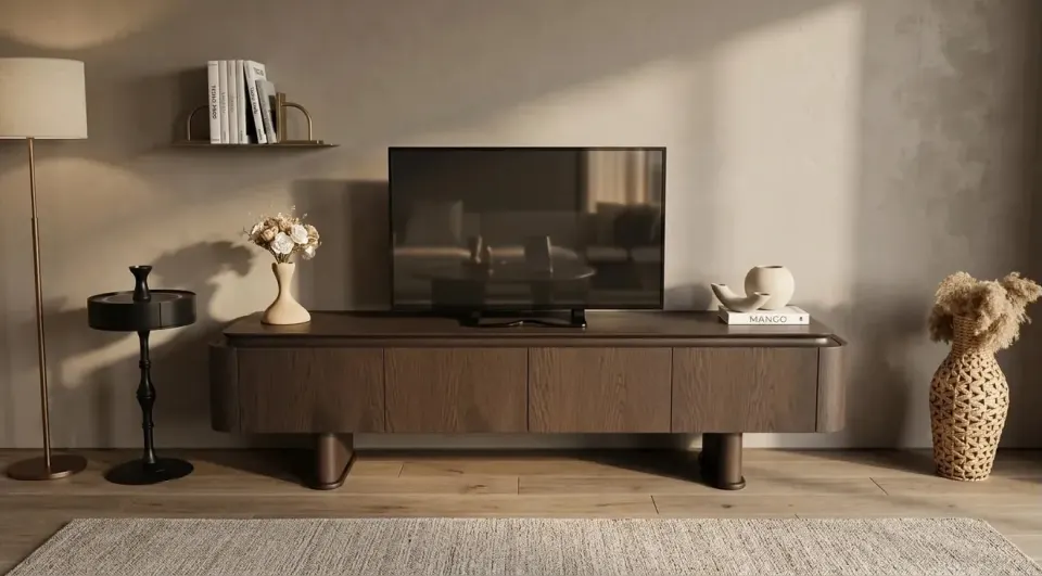 Aura Walnut Modern TV Unit