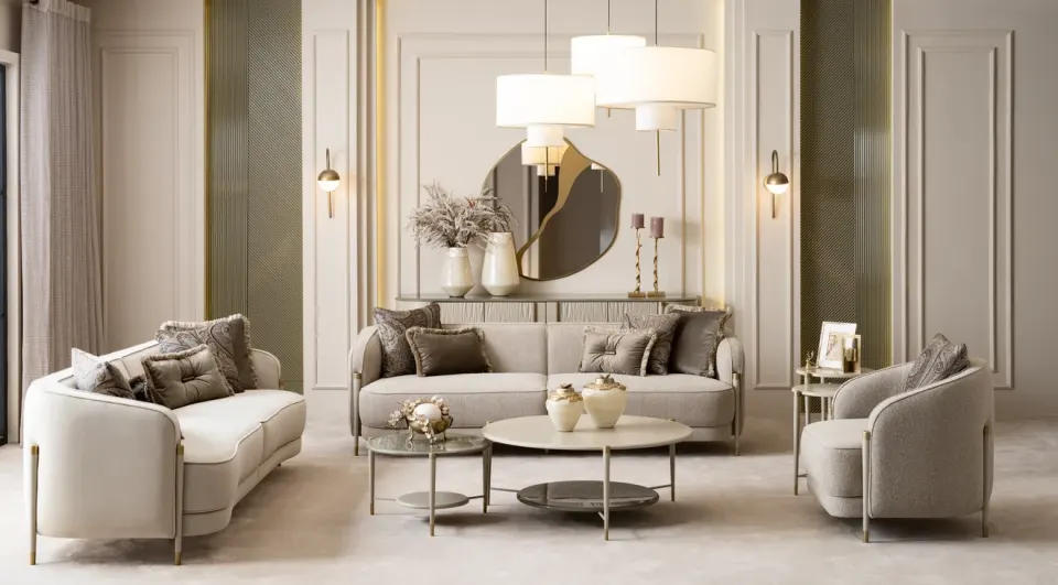 Velora Metal-legged Sofa Set