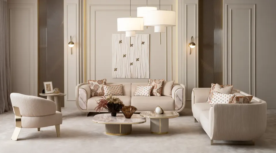 Oscar Elite Metal Leg Sofa Set