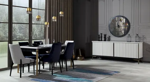 Nirvana Wooden Leg Modern Dining Room Set