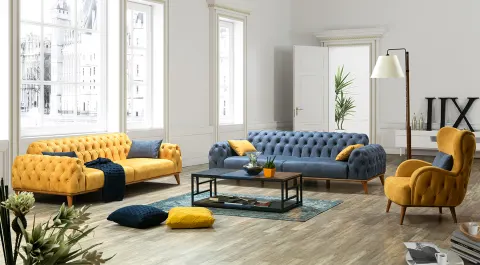 New City Modern Chester Sofa Set