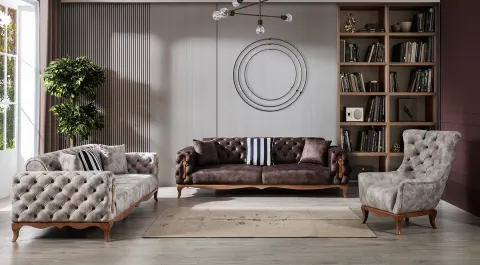 Montana  Wooden Leg Sofa Set