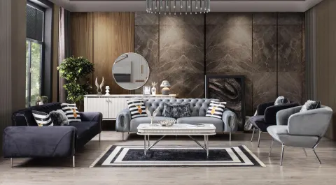 Palazzo  Metal Leg Sofa Set