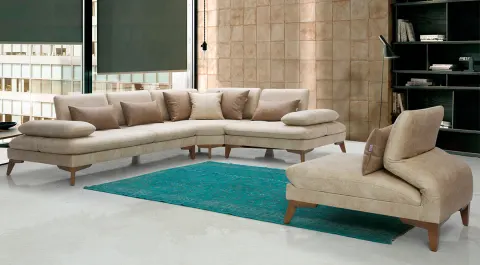 Gucci Cream  Corner Sofa Set
