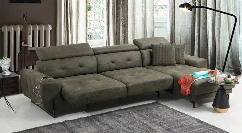 Flora Motorized USB Input Corner Sofa Set