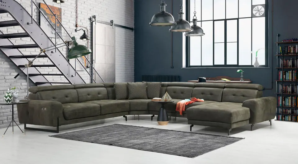 Flora U Motorized USB Input Corner Sofa Set
