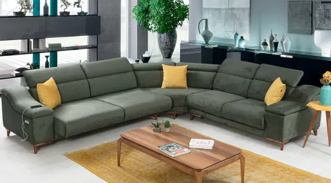Mustang Motorized USB Input Corner Sofa Set