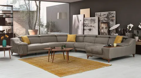 Mustang U Motorized USB Input Corner Sofa Set