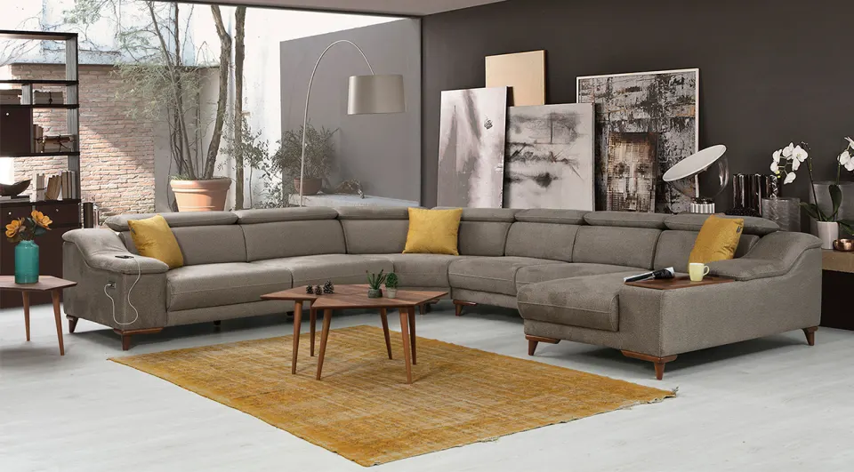Mustang U Motorized USB Input Corner Sofa Set