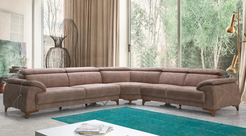 Oscar Motorized USB Input Corner Sofa Set 2
