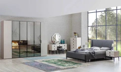 Defne 6 Door Bedroom Set