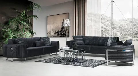 Delta  Metal Leg Sofa Set