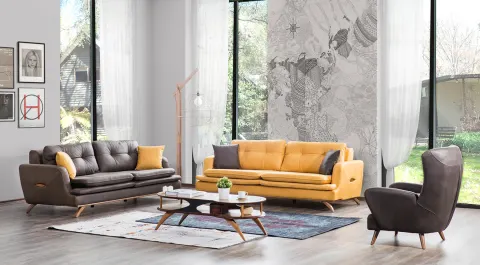 Asos  Wooden Leg Sofa Set