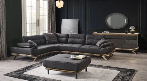 Wow Gold Ayaklı Corner Sofa Set