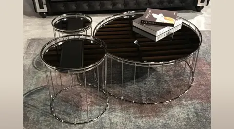 Etna Chromium Metal Leg Table