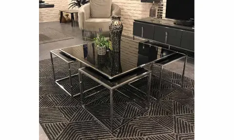 Kante Metal Leg Chromium 4+1 Table