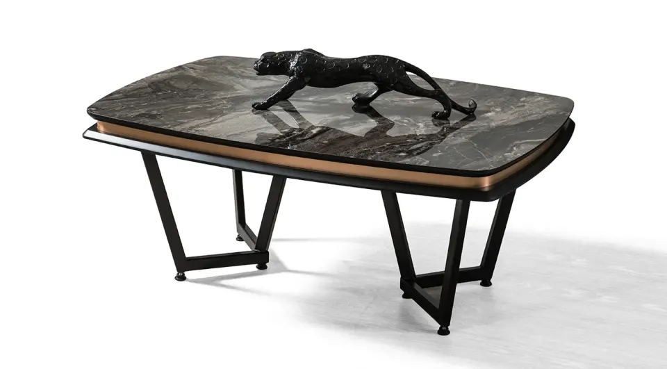 Tesla Metal Leg Black Coffee Table 