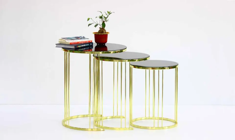 Bella Gold Side Table (Metal Leg)