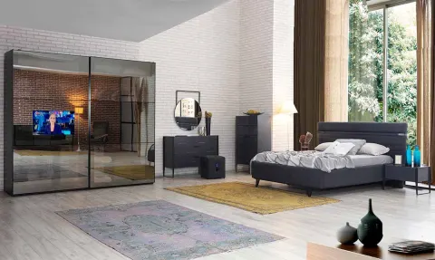 Alaçam Tv Sliding Door Bedroom Set