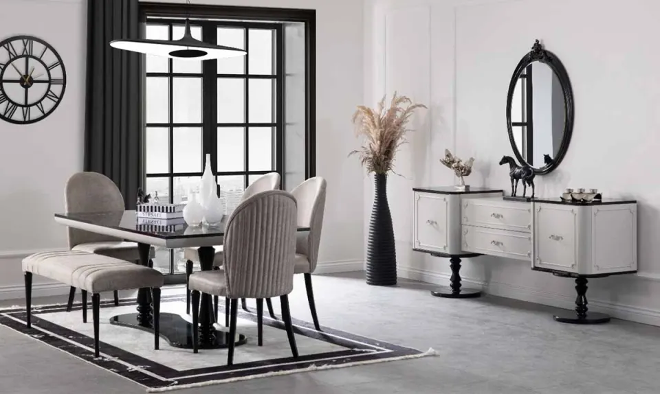 Biblo Marble Patterned Dining Room Set