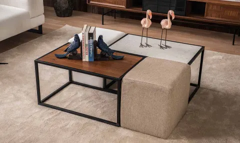 Time Coffee Table (Metal Leg)