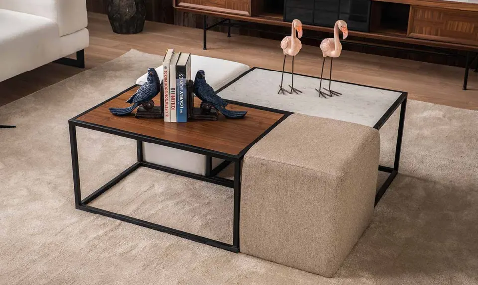 Time Coffee Table (Metal Leg)