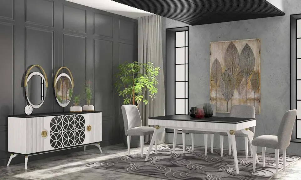 Dore Dining Room Set (White)