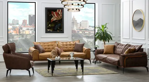 İspanya Metal Leg Sofa Set