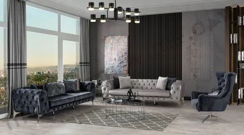 Lacase Metal Leg Sofa Set ( Rotary Bergere) 2