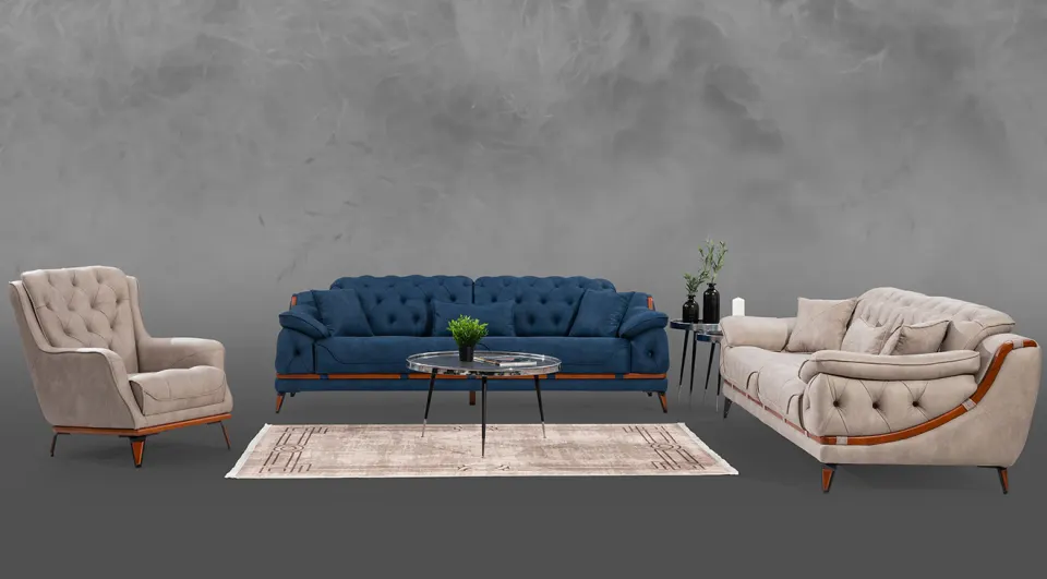 Royal  Wooden Leg Sofa Set