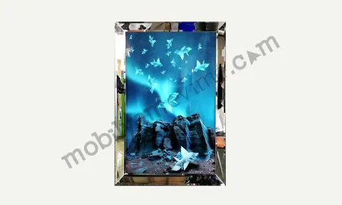 Space Theme Mirror Framed Painting
