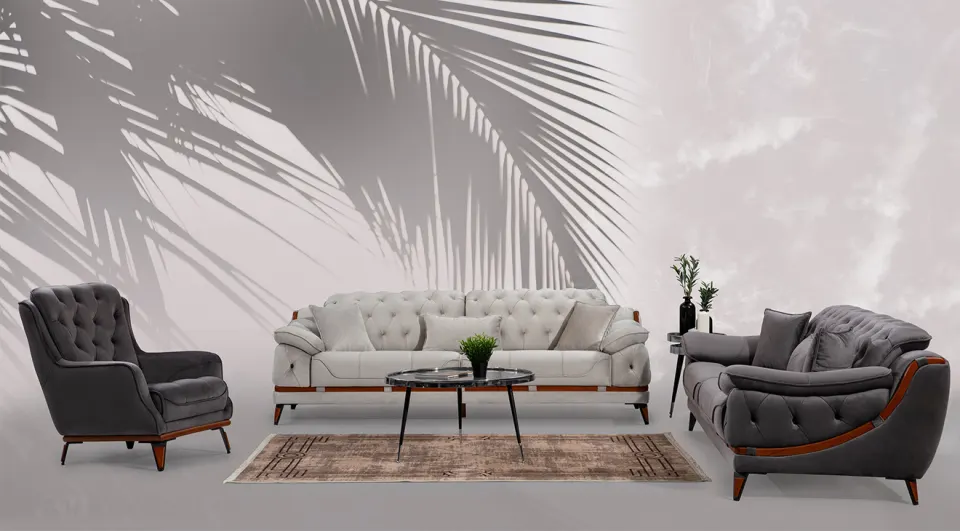 Royal  Wooden Leg Sofa Set 2