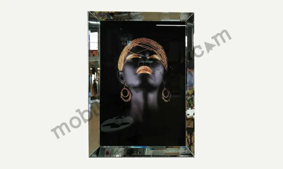 The Black Woman Mirror Framed Painting