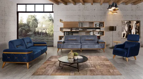 Nice  Wooden Leg Sofa Set