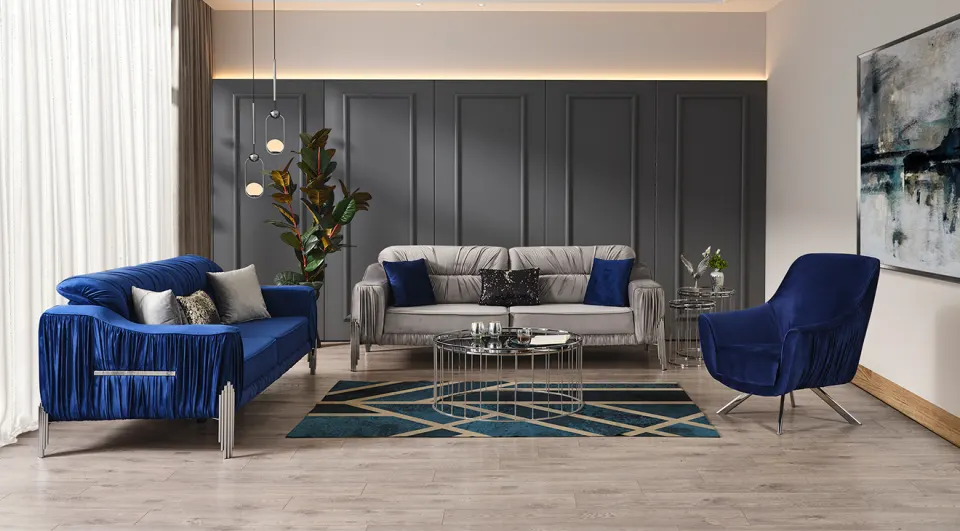 Ayaz  Metal Leg Sofa Set
