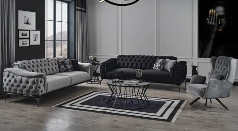 Istanbul  Metal Leg Sofa Set