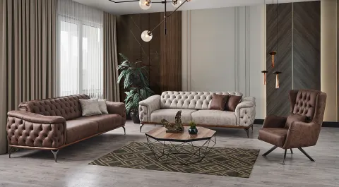 Madrid  Metal Leg Sofa Set